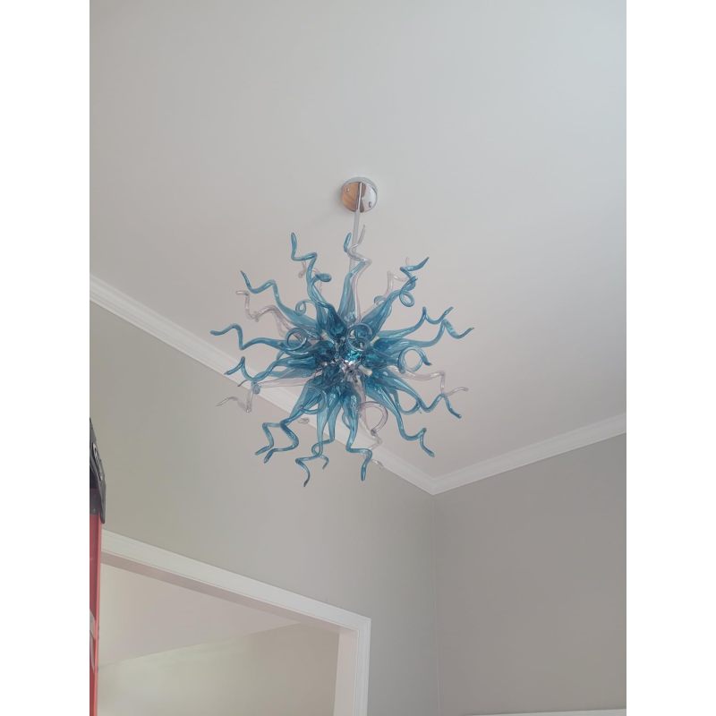 Chihuly Style Chandeliers Sputnik Pendant Light (Light Azure And Blue )
