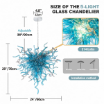Chihuly Style Chandeliers(Blue to Clear Ombré)(3 Size)