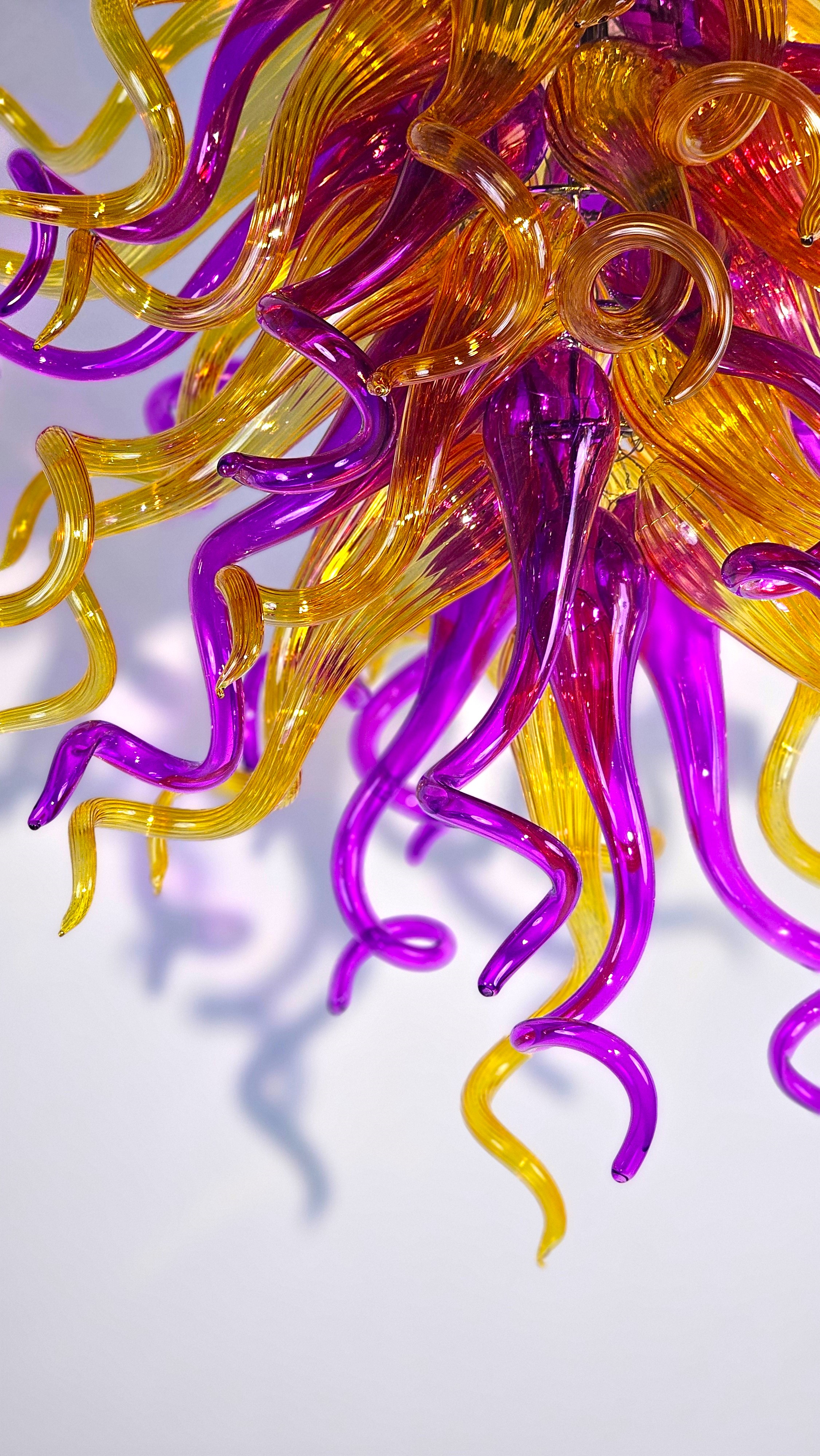 Murano Hand Blown Glass Chandelier (Purple, Gold)