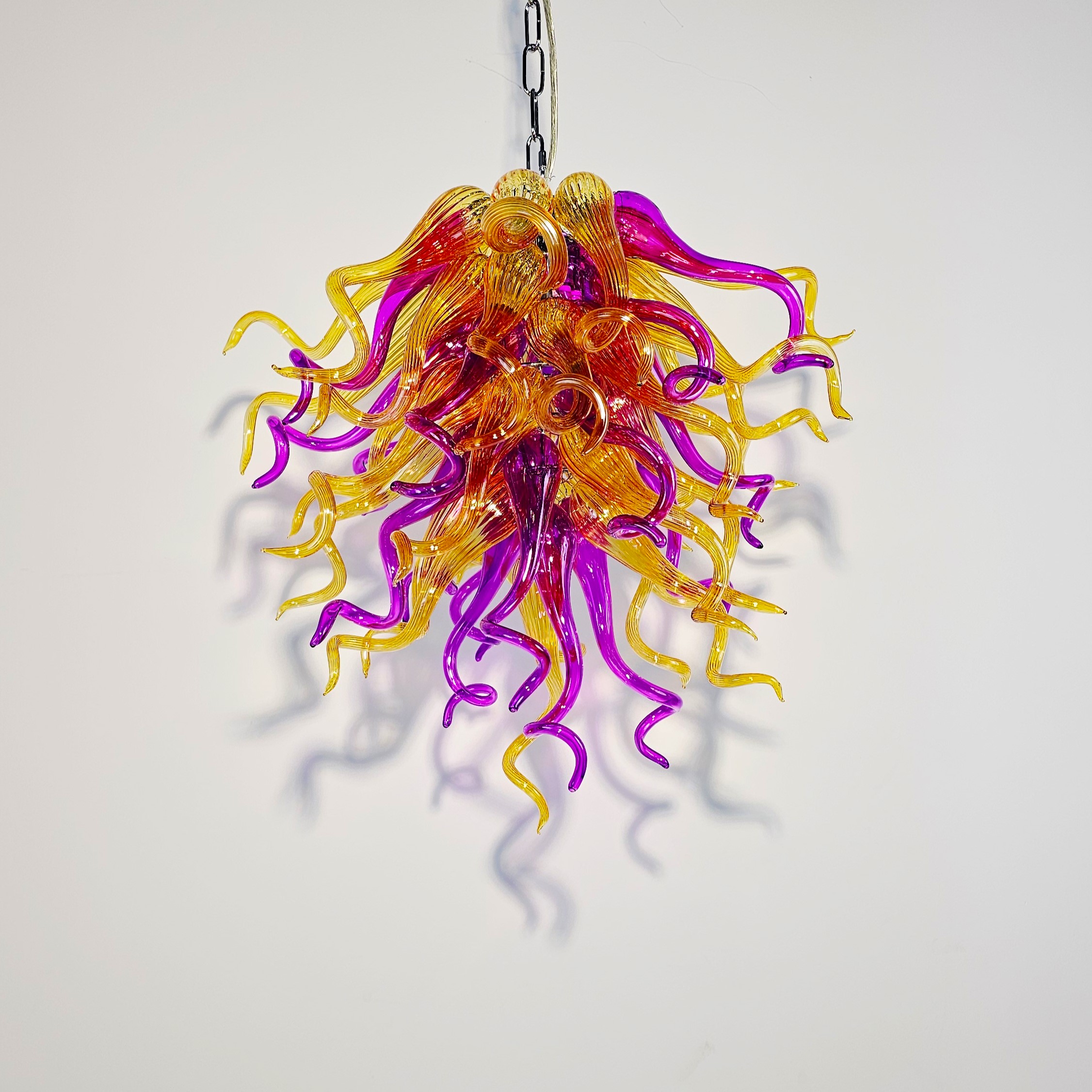 Murano Hand Blown Glass Chandelier (Purple, Gold)