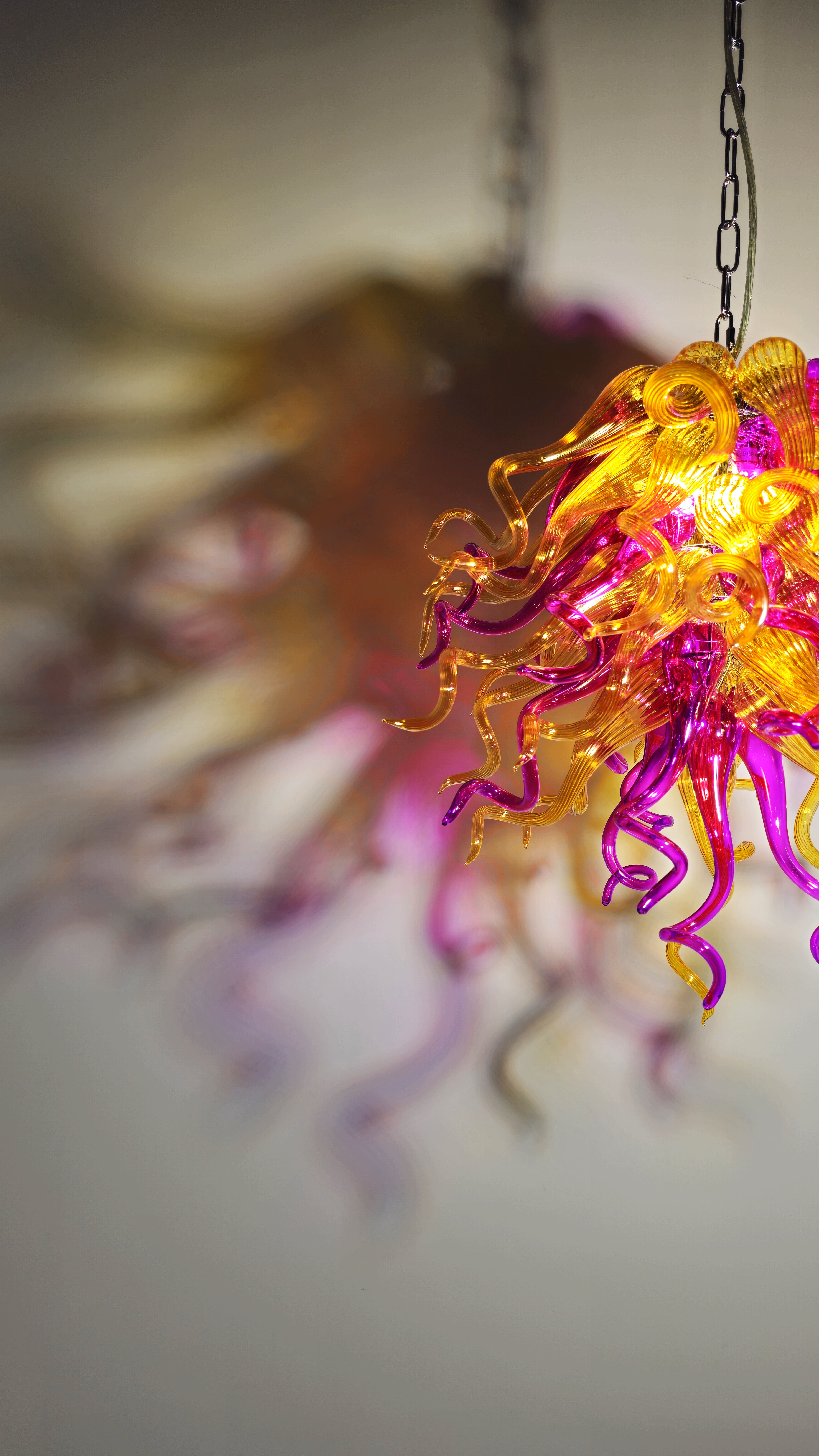 Murano Hand Blown Glass Chandelier (Purple, Gold)