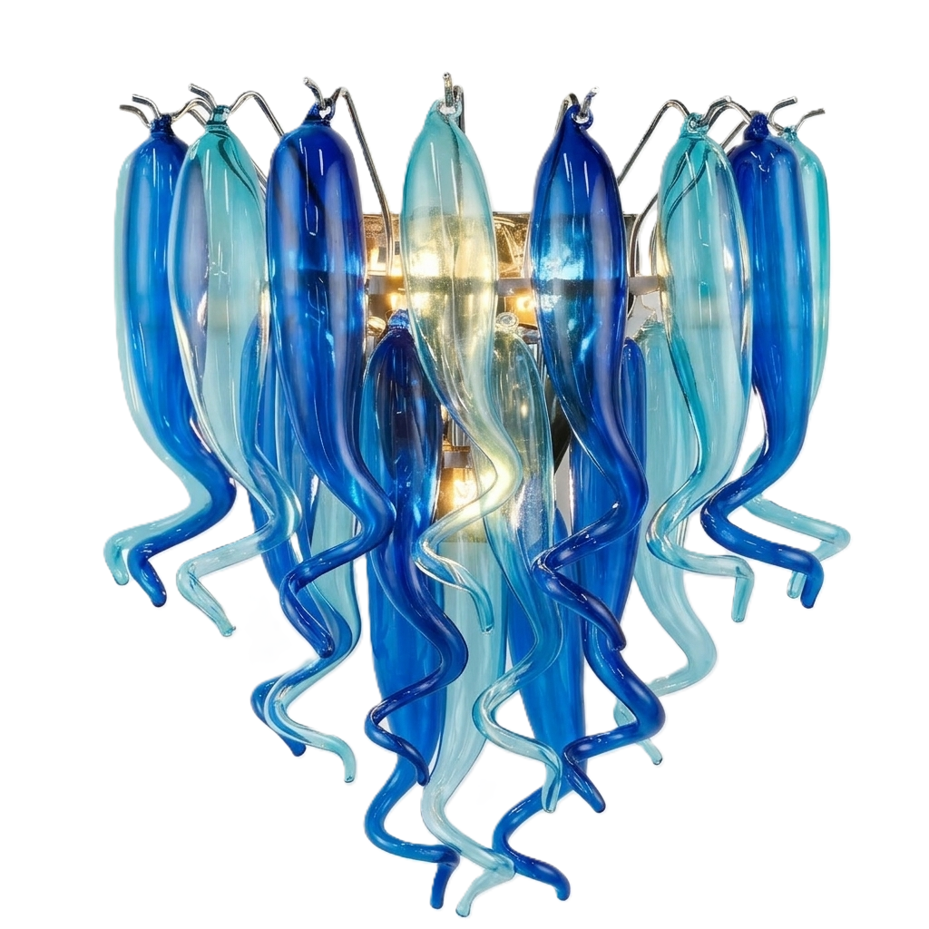 Chihuly Style Sea Glass Sconce (Blue)
