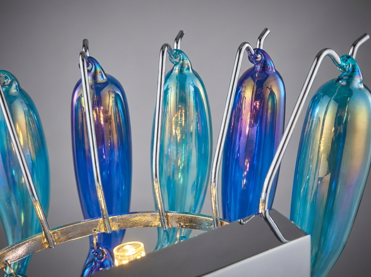 Chihuly Style Sea Glass Sconce (Blue)