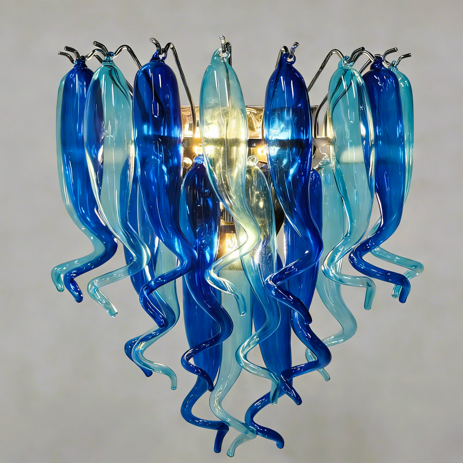 Chihuly Style Sea Glass Sconce (Blue)
