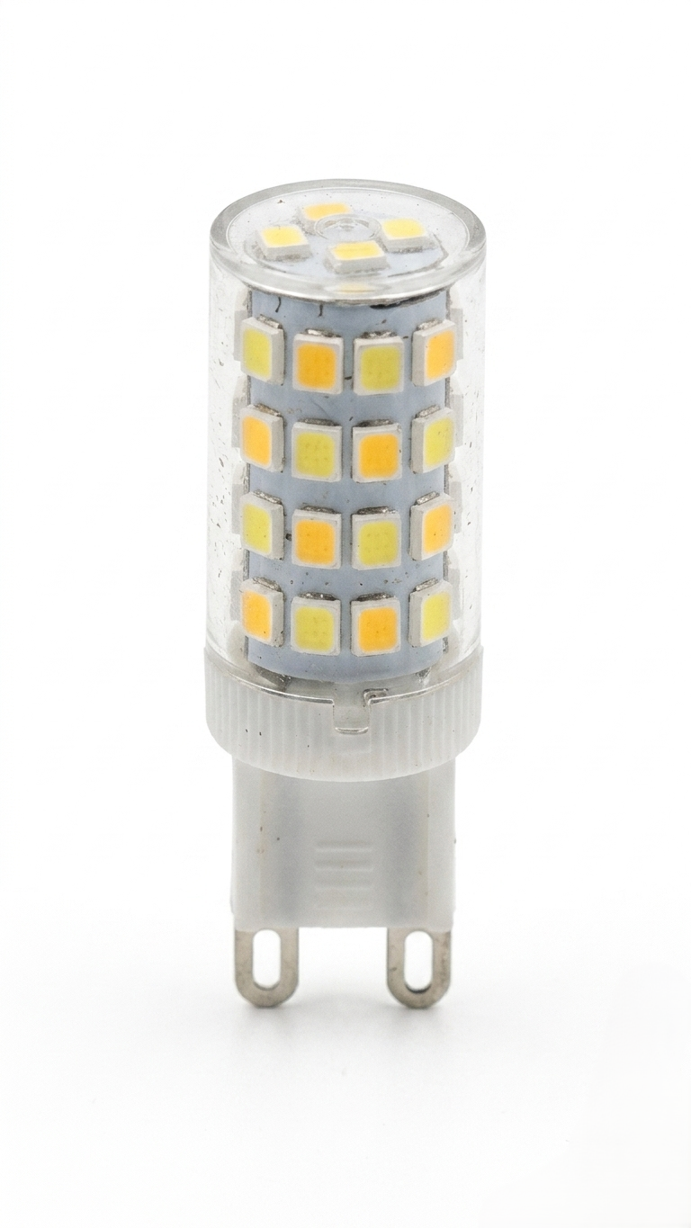 G9 LED bulbs (with 3 adjustable color temperatures: cool, warm, and neutral)