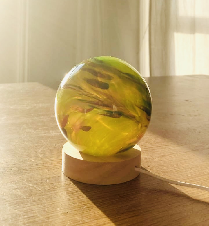 Blown Glass Spherical Table Lamp