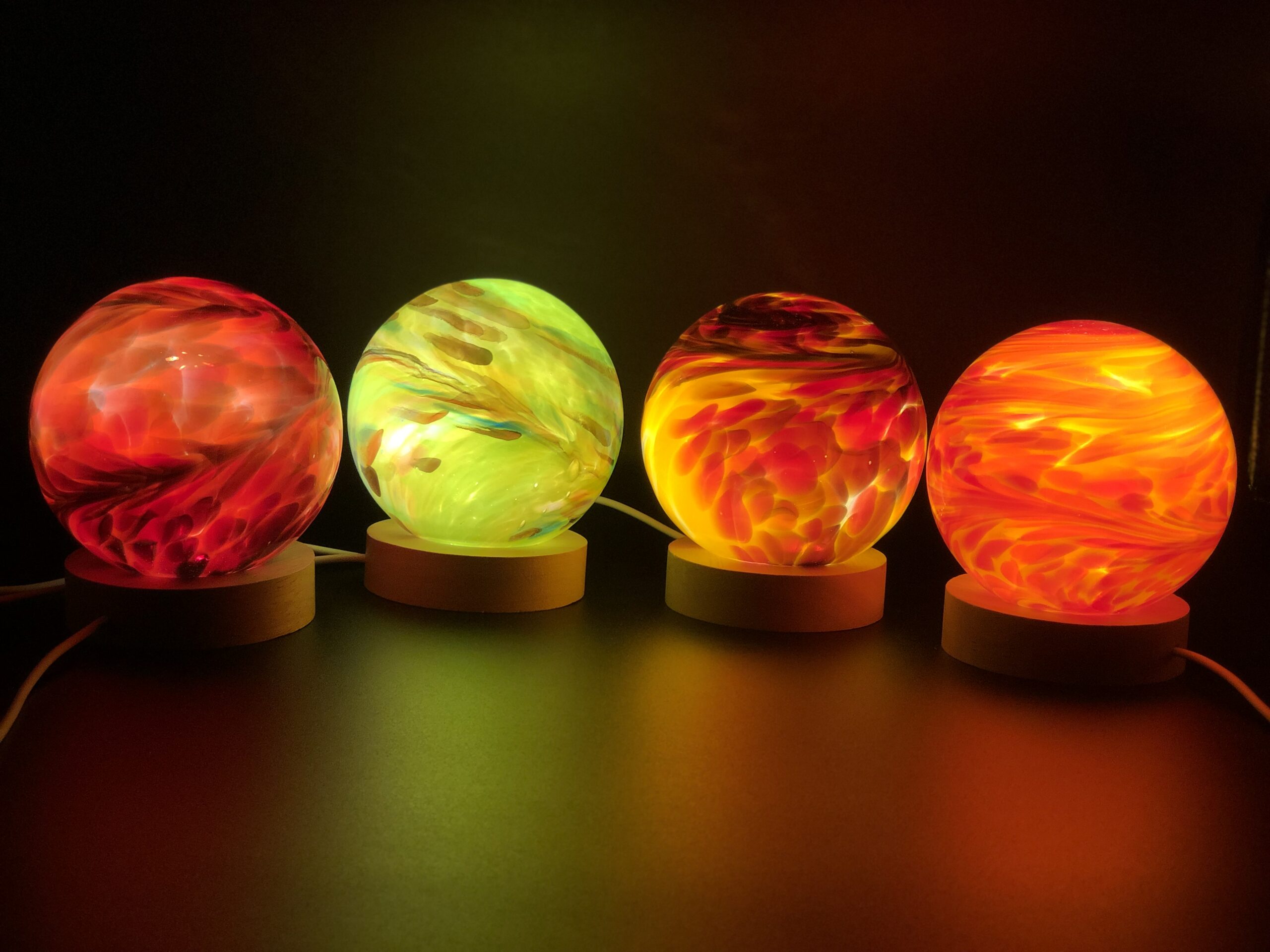Blown Glass Spherical Table Lamp