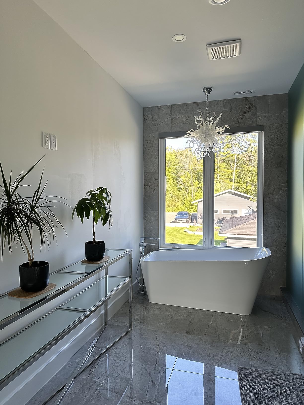 Chihuly Style Chandelier Blown Glass Light Fixtures (White) review Ali