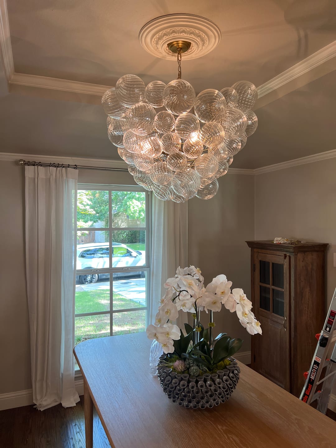 Modern Glass Bubbles Chandelier Talia Style Ribbed Clear Glass Ball review springtime