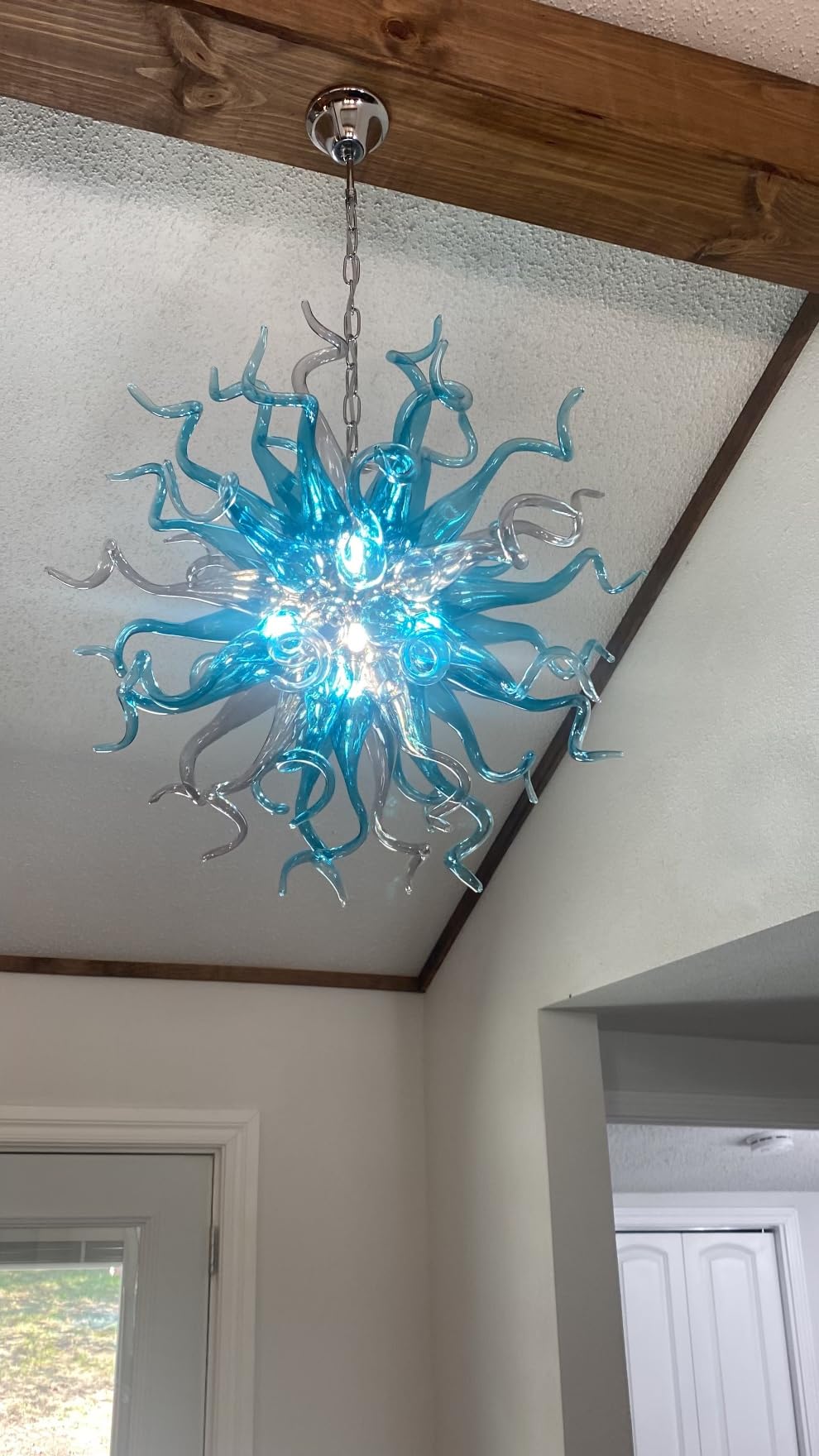 Chihuly Style Chandeliers Sputnik Pendant Light  (Blue And Grey) review Rozalyn Atherton 00