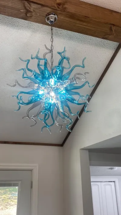 Chihuly Style Chandeliers Sputnik Pendant Light  (Blue And Grey) review Rozalyn Atherton 00