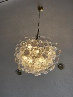 Modern Glass Bubbles Chandelier Talia Style Ribbed Clear Glass Ball review Jennifer Colby