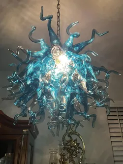 Chihuly Style Chandeliers Hand Blown Glass Chandelier(Blue) review Caroline Morris
