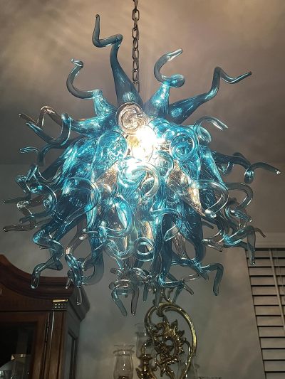 Chihuly Style Chandeliers(Blue to Clear Ombré)(3 Size) review Caroline Morris