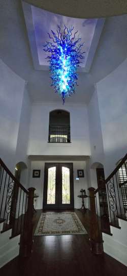 Large Modern Chandeliers For High Ceilings  Chihuly Style Chandelier (Blue) review kalbilim 01