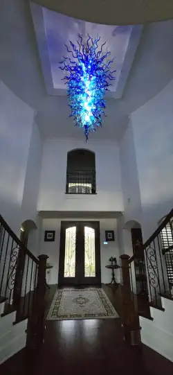 Large Modern Chandeliers For High Ceilings  Chihuly Style Chandelier (Blue) review kalbilim 01