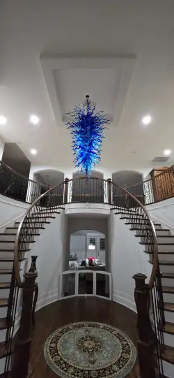 Large Modern Chandeliers For High Ceilings  Chihuly Style Chandelier (Blue) review kalbilim 02