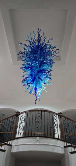 Large Modern Chandeliers For High Ceilings  Chihuly Style Chandelier (Blue) review kalbilim 03