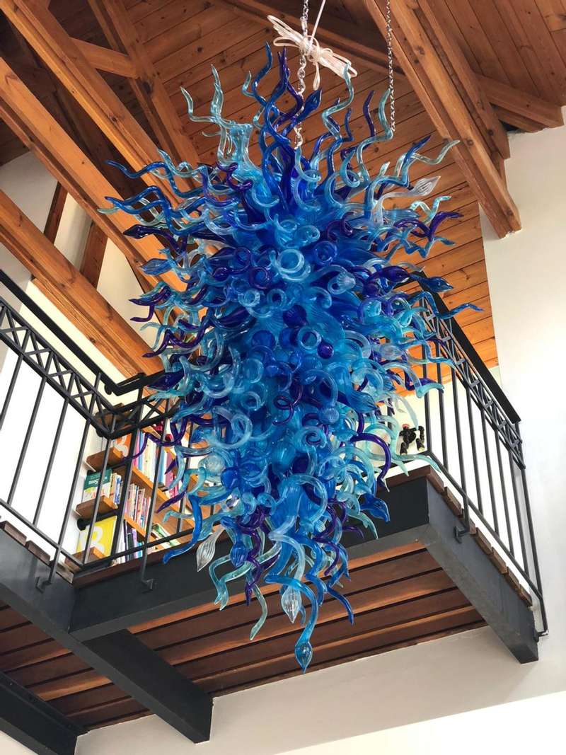 Large Modern Chandeliers For High Ceilings  Chihuly Style Chandelier (Blue) review juliawonju