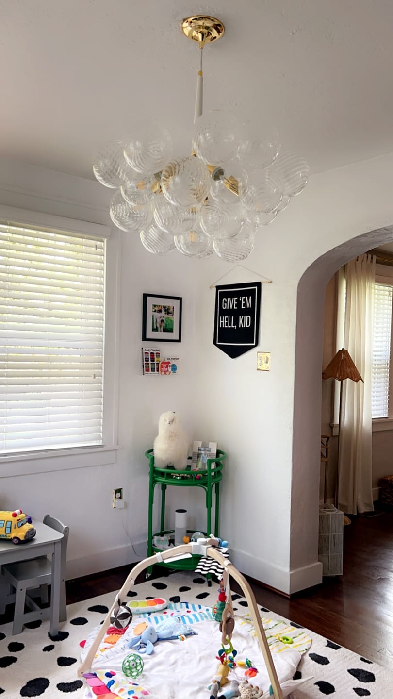 Modern Bubbles Chandelier Ribbed Blown Glass review Canary Collective