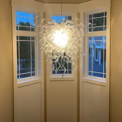 Chihuly Style Chandelier Blown Glass Light Fixtures (Clear White)  review Peaches