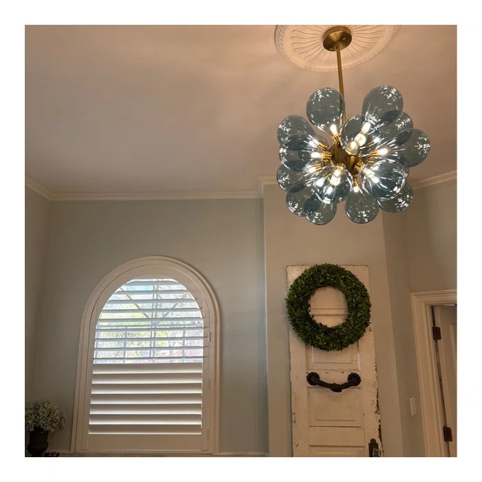 Glass Bubble Chandelier Cluster Style Blue Color review Nancy