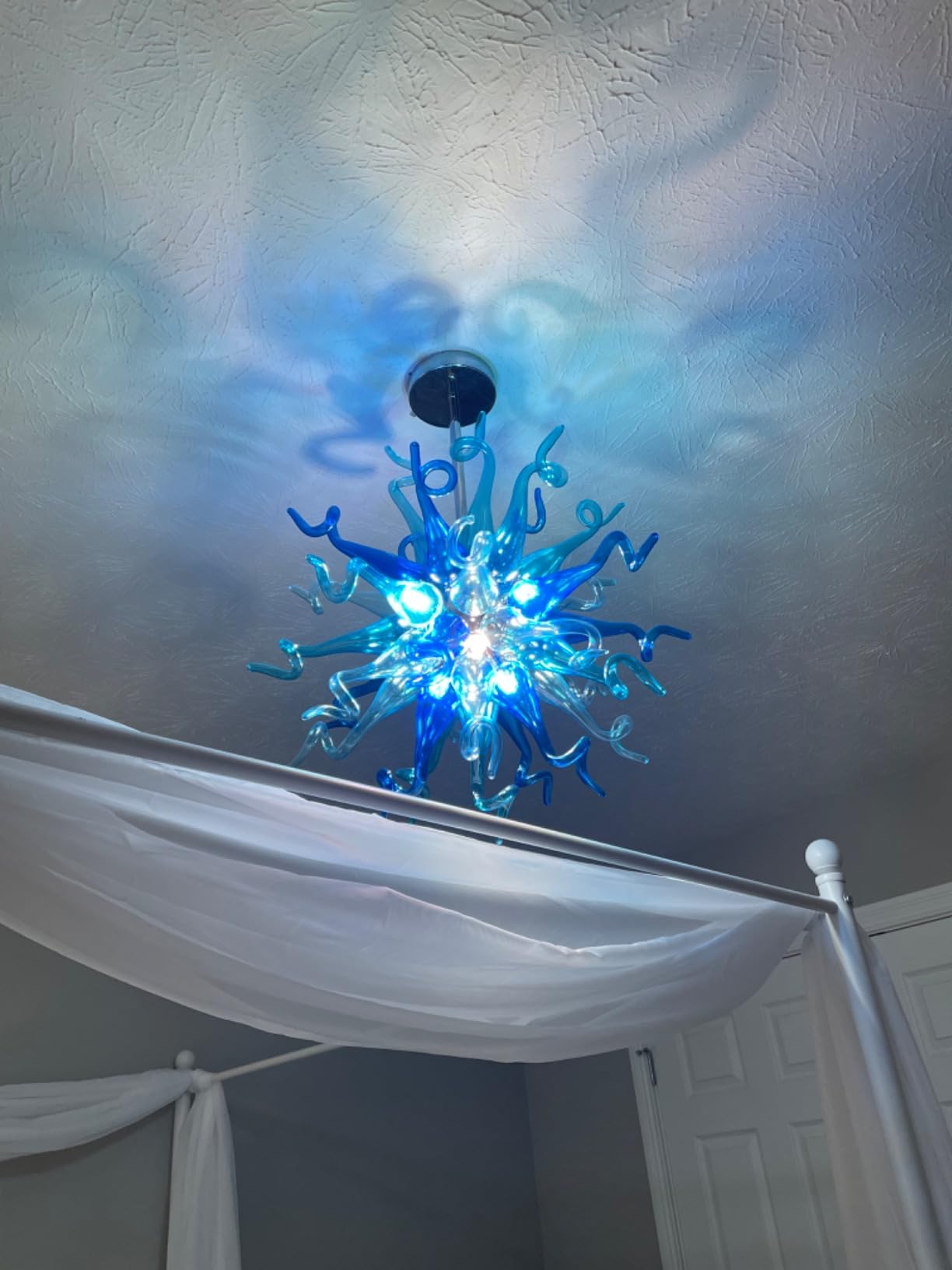 Chihuly Style Chandeliers Sputnik Pendant Light (Light Azure And Blue ) review Bri Dalton 01