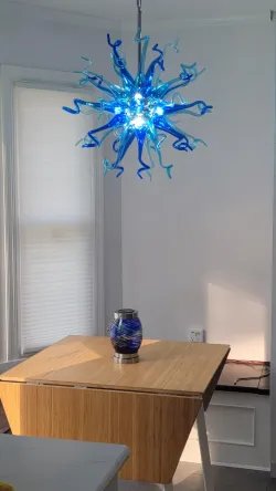 Chihuly Style Chandeliers Sputnik Pendant Light (Light Azure And Blue ) review Jamie burdick