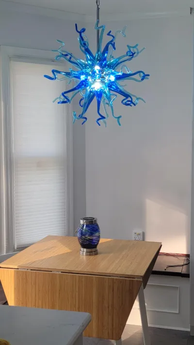 Chihuly Style Chandeliers Sputnik Pendant Light (Light Azure And Blue ) review Jamie burdick