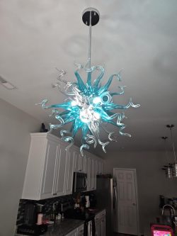 Chihuly Style Chandeliers Sputnik Pendant Light  (Blue And Grey) review Joanie Pereira 01