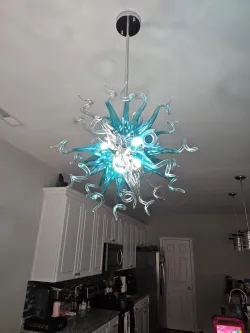 Chihuly Style Chandeliers Sputnik Pendant Light  (Blue And Grey) review Joanie Pereira 01