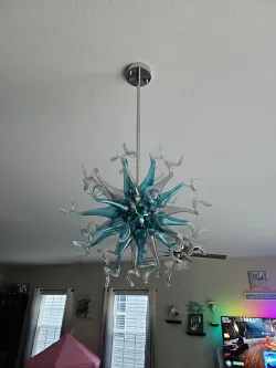 Chihuly Style Chandeliers Sputnik Pendant Light  (Blue And Grey) review Joanie Pereira 02