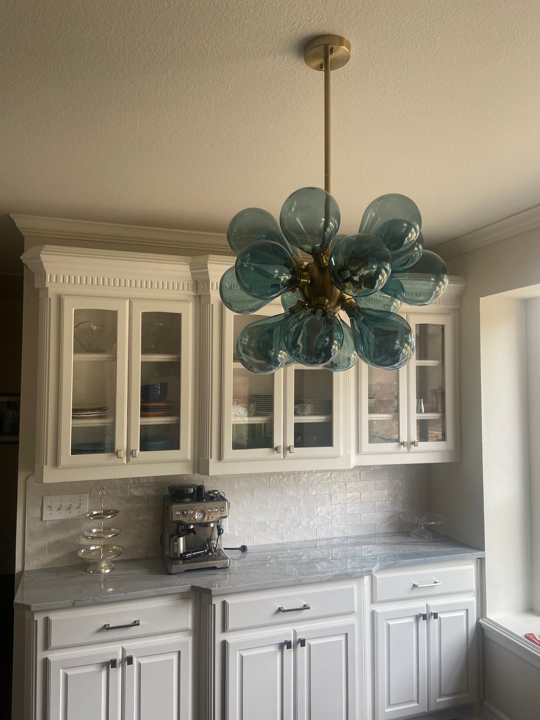 Glass Bubble Chandelier Cluster Style Blue Color review Ralhan