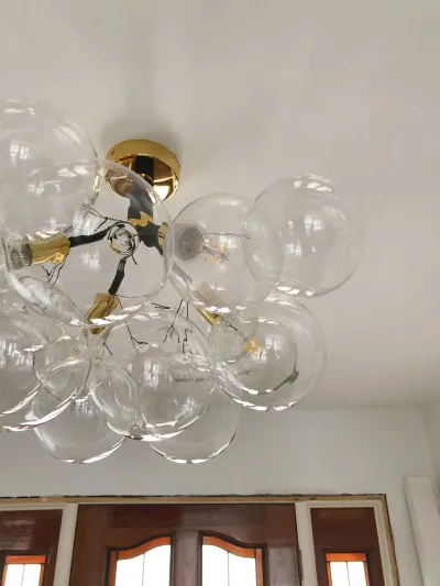 Modern Glass Bubble Chandelier/Semiflush Cluster Style review Eve