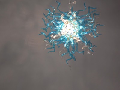 Chihuly Style Chandeliers(Blue to Clear Ombré)(3 Size) review James