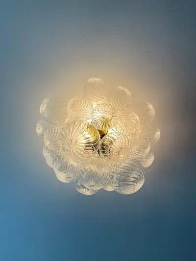 Bubble Glass Ceiling Light Talia Style Brass Finish review Kathy