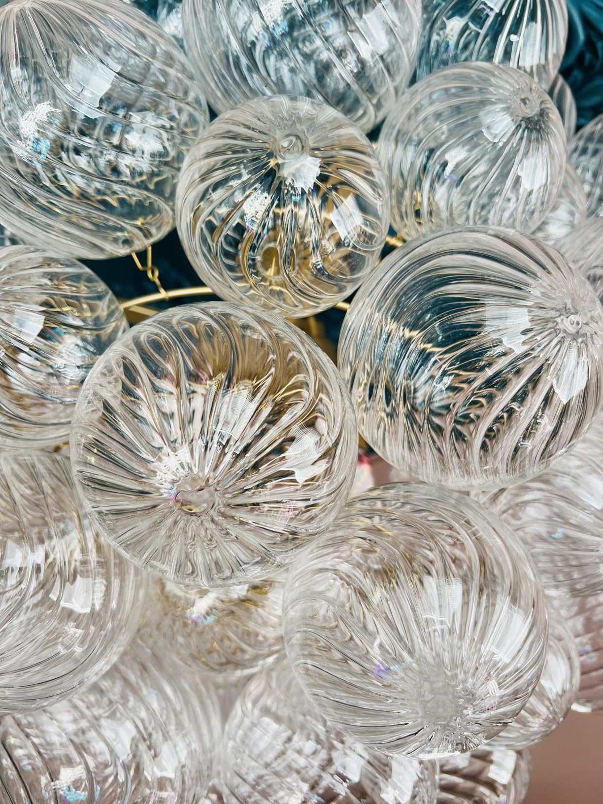 Bubble Glass Ceiling Light Talia Style Brass Finish review kelly 01