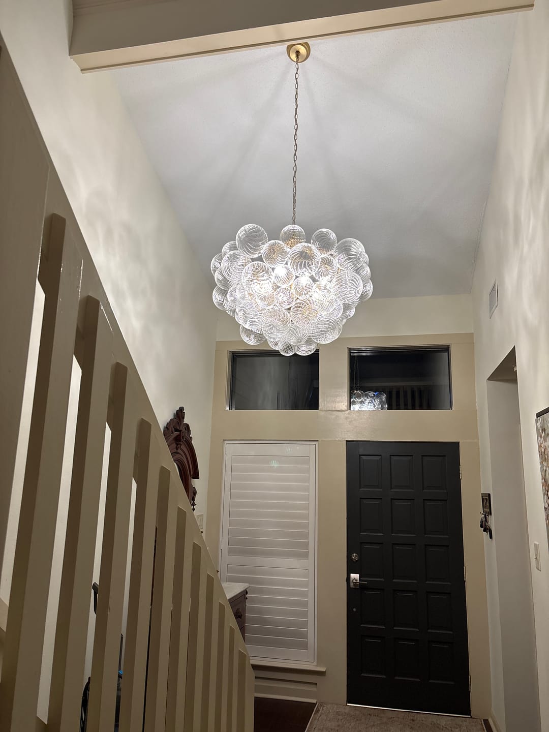 Modern Glass Bubbles Chandelier Talia Style Ribbed Clear Glass Ball review Gloden