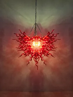 Chihuly Style Chandelier Hand Blown Glass Chandelier (Dark Red)  review Jason 02