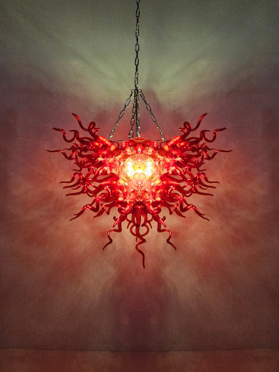 Chihuly Style Chandelier Hand Blown Glass Chandelier (Dark Red)  review Jason 01