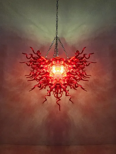 Chihuly Style Chandelier Hand Blown Glass Chandelier (Dark Red)  review Jason 01