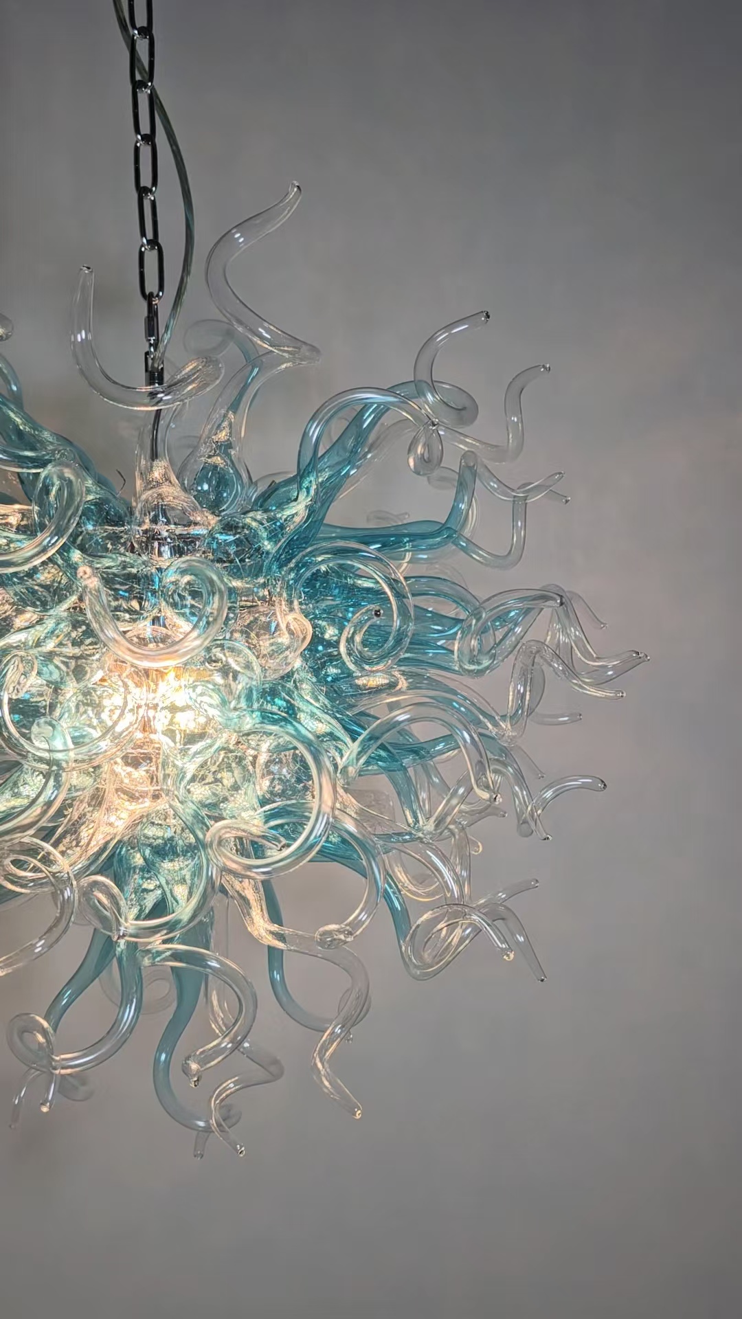 Chihuly Style Chandeliers(Blue to Clear Ombré)(3 Size) review Maryslilla 00