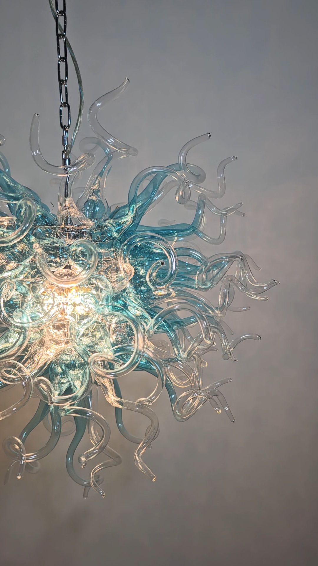 Chihuly Style Chandeliers(Blue to Clear Ombré)(3 Size) review Maryslilla 01