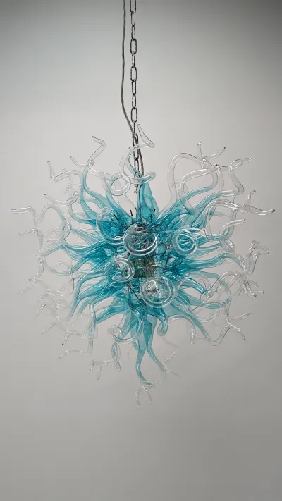 Chihuly Style Chandeliers(Blue to Clear Ombré)(3 Size) review Maryslilla 02