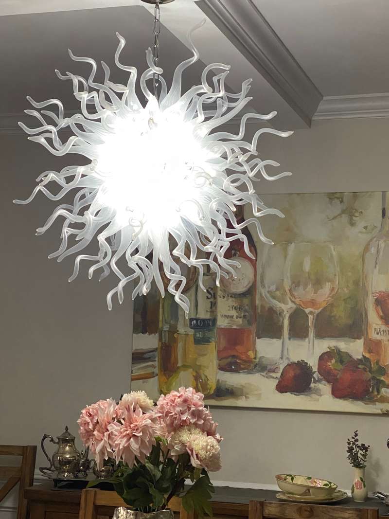 Chihuly Style Chandelier Hand Blown Glass Chandelier (Clear) review Arthur 01