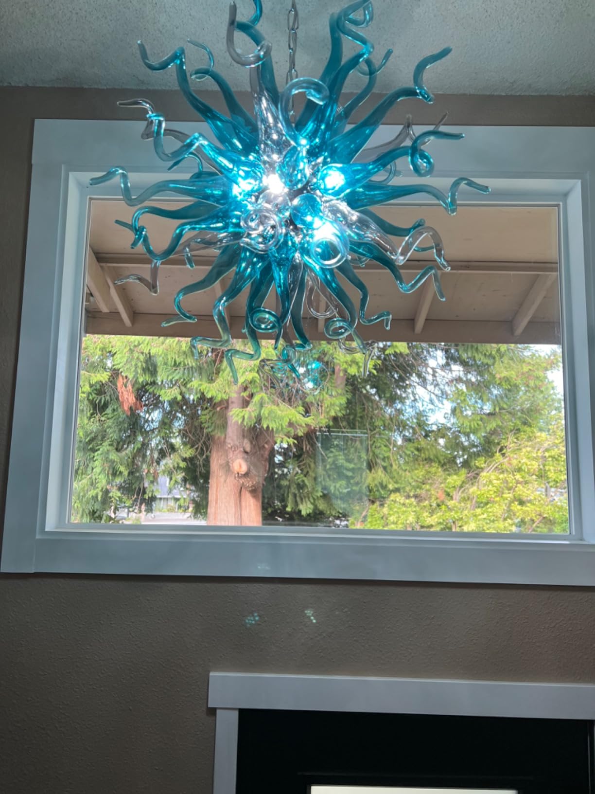 Chihuly Style Chandeliers Sputnik Pendant Light  (Blue And Grey) review Calia