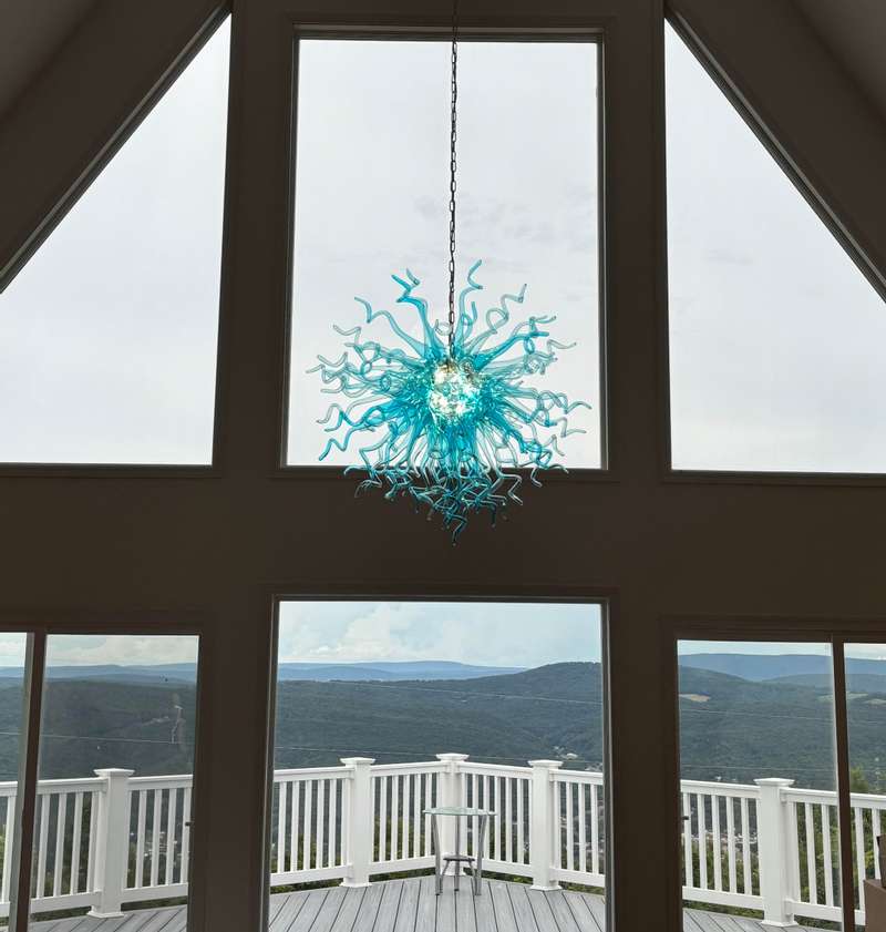 Chihuly Style Chandeliers Sputnik Pendant Light  (Blue And Grey) review Jim