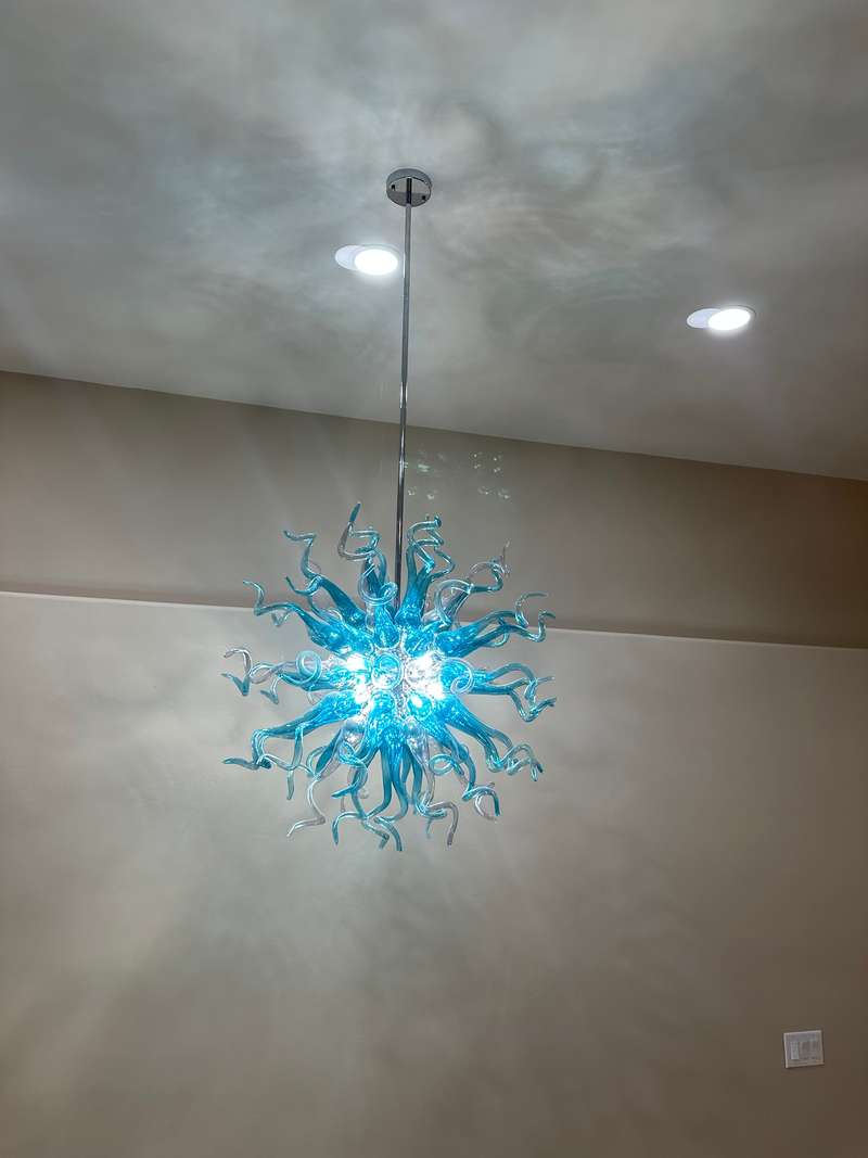 Chihuly Style Chandeliers Sputnik Pendant Light  (Blue And Grey) review Deluxe
