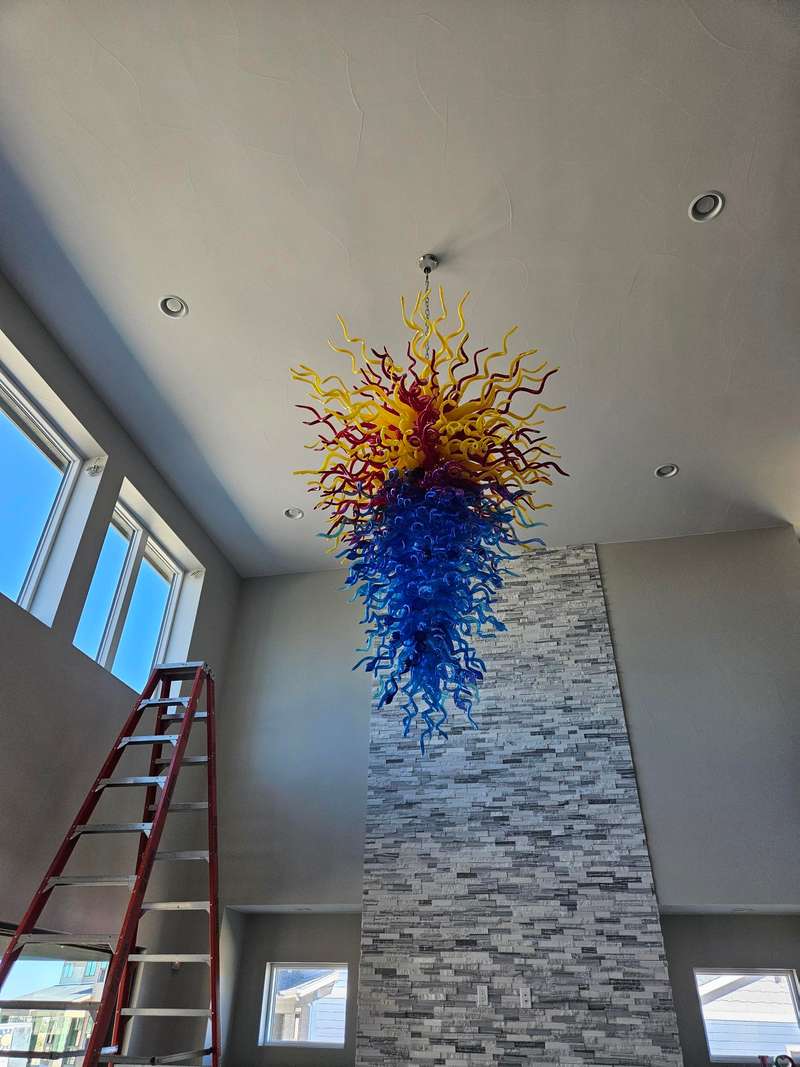 Long Chandelier For Staircase Chihuly Style Chandelier (Multi Colors) review Luka 02
