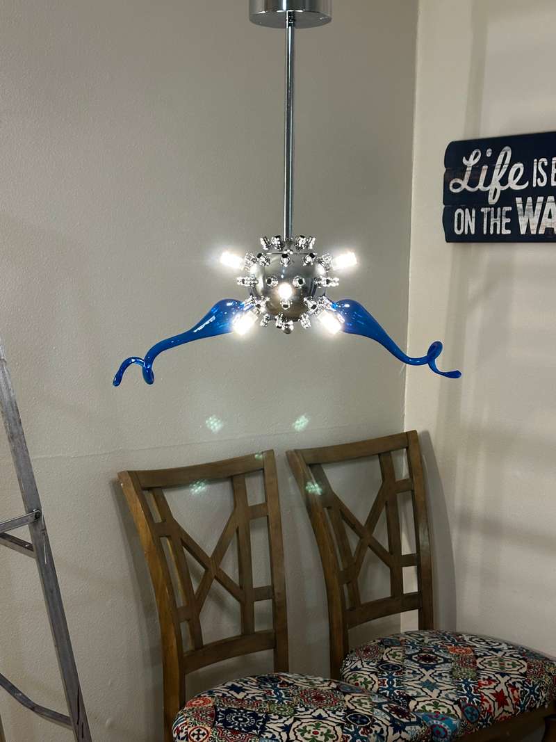 Chihuly Style Chandeliers Sputnik Pendant Light (Light Azure And Blue ) review Mary 01
